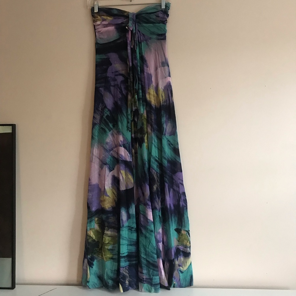 Strapless multicolor dress.  empire style Xs